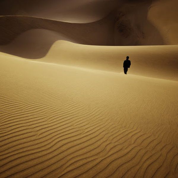 Bãi cát dài và con đường cùng trong "Sa hành đoản ca" được miêu tả đầy ám ảnh