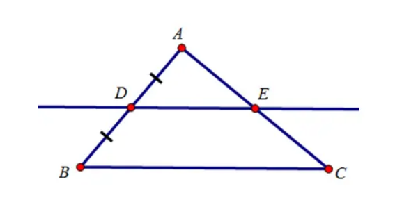 Đâu là đường trung bình của tam giác ABC?