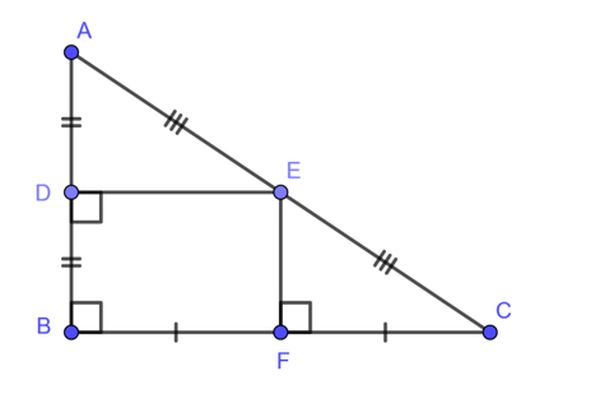 Tính chất đường trung trực trong tam giác vuông.